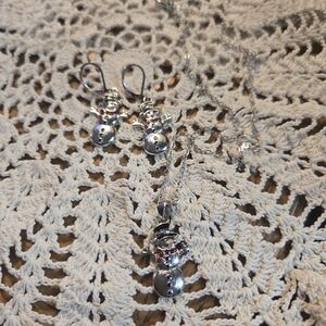 Silver Snowman Jewelry Set